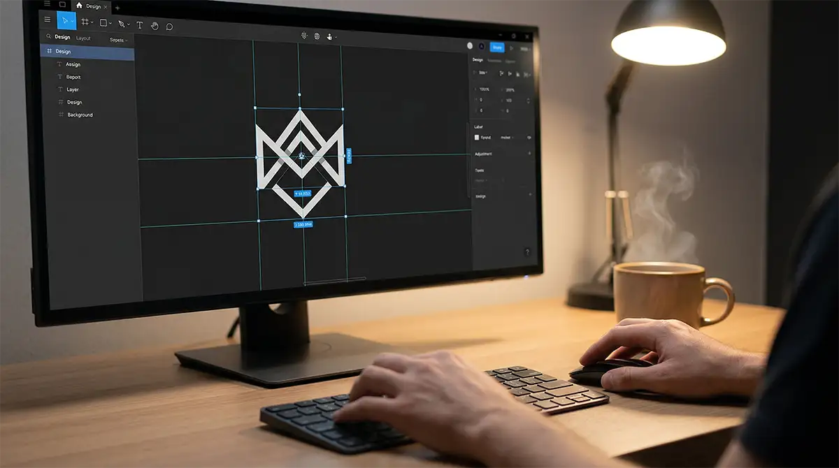 How to make your own business logo — logo editor open on desktop screen