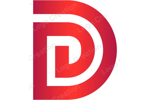 Modern Monogram D Logo in Red and Black