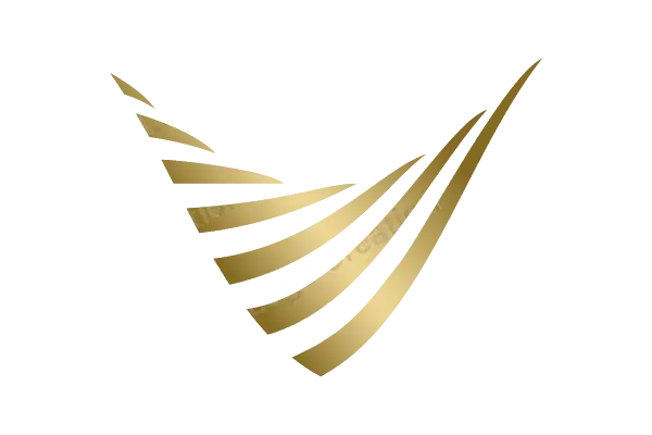 Elegant Golden Abstract Wave Icon for Innovation