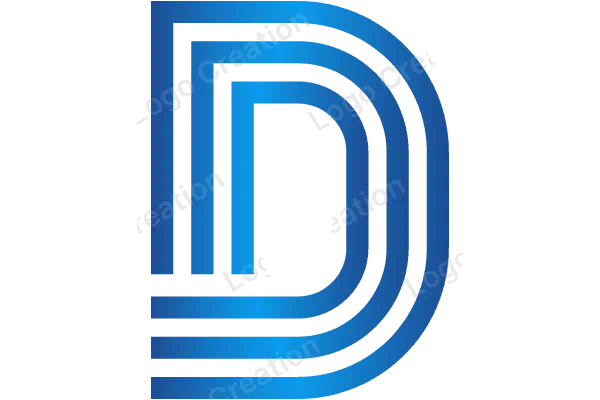 Stylized Blue D Monogram Symbol for Modern Branding