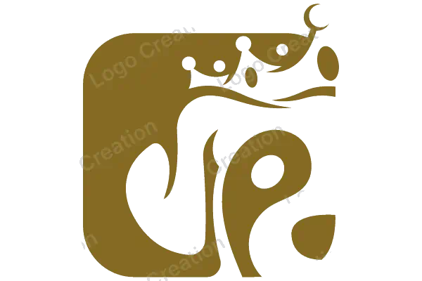Elegant Gold Crown Abstract Design for Luxurious Branding